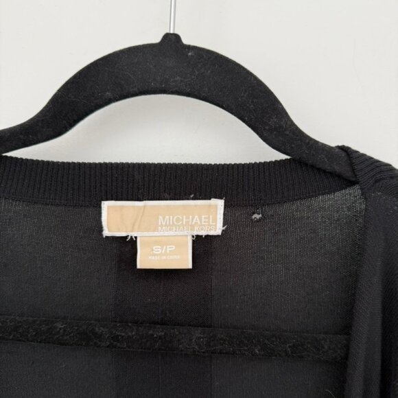 Michael Kors Black Silk & Cashmere Wrap Cardigan - Picture 3 of 3